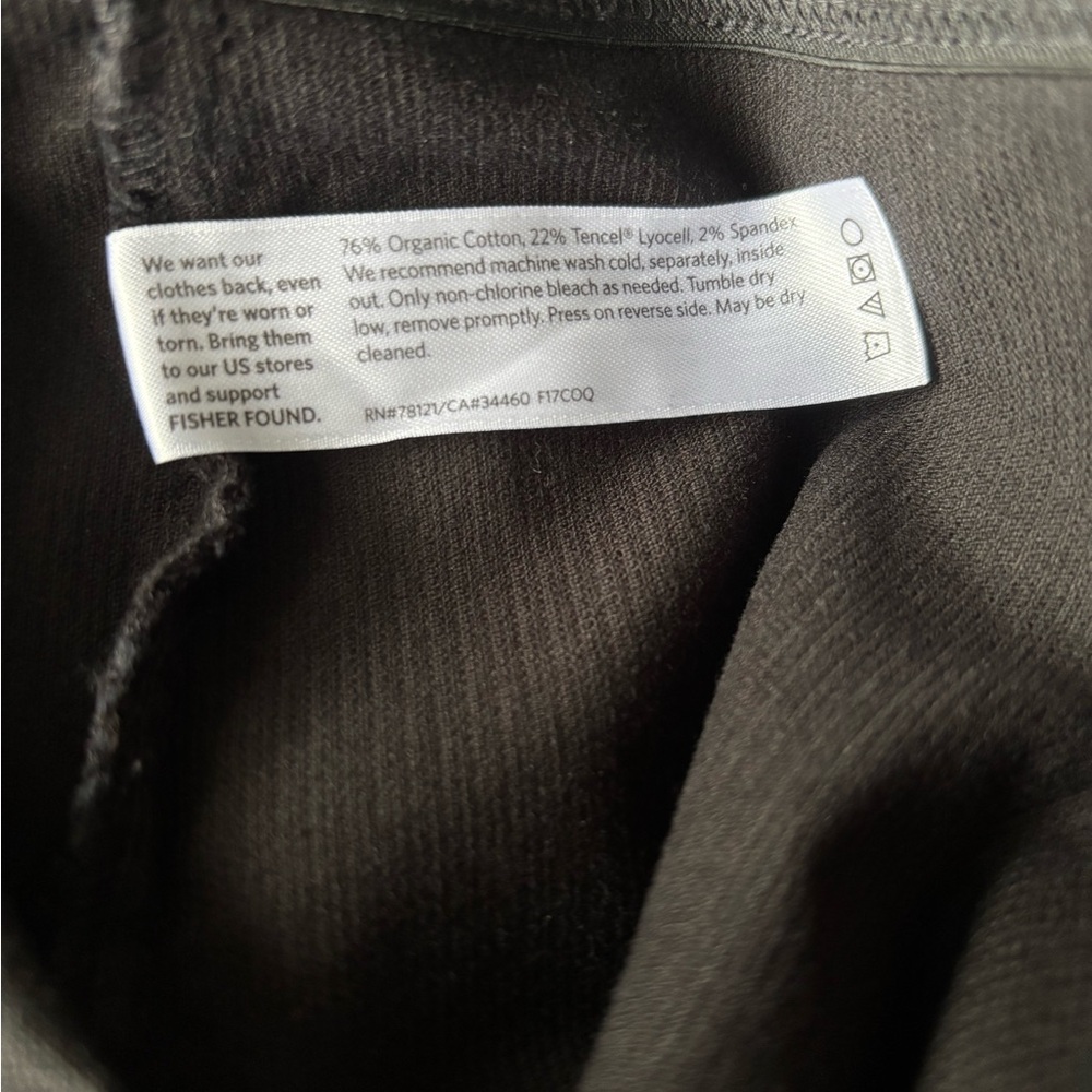 Eileen Fisher | Black Stretch Cotton Corduroy Trousers - Picture 5 of 5